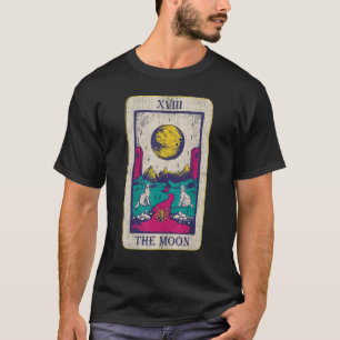 Tarot Card The Moon Xviii Occult Vintage Wolf Moon T-Shirt