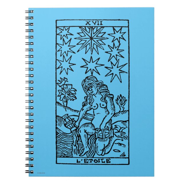 Tarot Card: The Stars Spiral Notebook (Front)