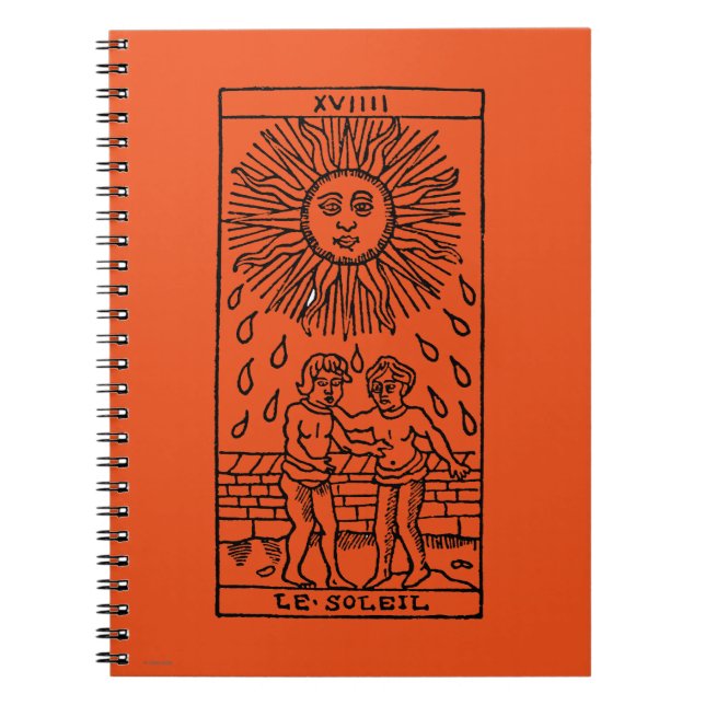Tarot Card: The Sun Spiral Notebook (Front)