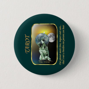 Tarot Card - The World 6 Cm Round Badge