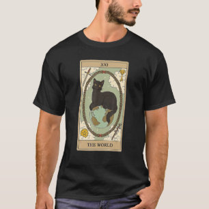Tarot Card The World And Cat Cosmic Graphic Cats T-Shirt