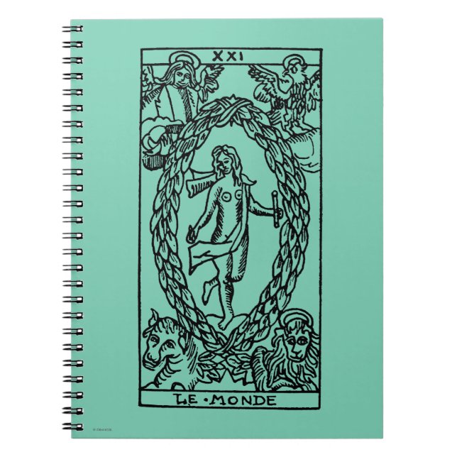 Tarot Card: The World Spiral Notebook (Front)