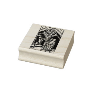 Tarot Card: Three of Coins: 3 of Pentacles Rubber Stamp