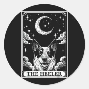 Tarot Card Vintage Crescent Moon Australian Cattle Classic Round Sticker