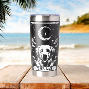 Tarot Card Vintage Crescent Moon Labrador Retrieve Insulated Tumbler