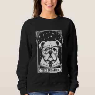 Tarot Card Vintage English Bulldog Dog Book Lover Sweatshirt