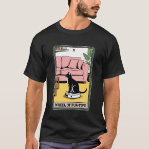 Tarot Card Wheel of Fur-Tune Cat Robot Vacuum Clea T-Shirt