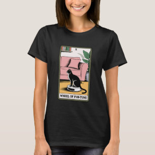 Tarot Card Wheel of Fur-Tune Cat Robot Vacuum Clea T-Shirt