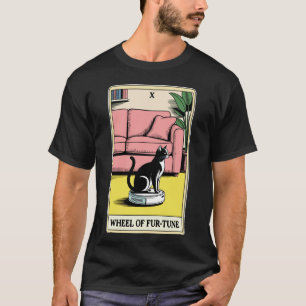 Tarot Card Wheel of Fur-Tune Cat Robot Vacuum Clea T-Shirt