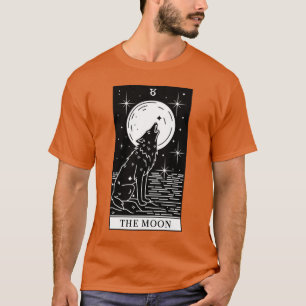 Tarot Card Wolf Howling Full Moon T-Shirt