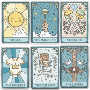 Tarot Cards Baby Shower Stickers