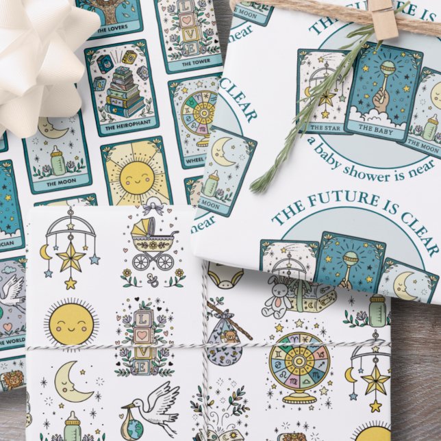 Tarot Cards Baby Shower  Wrapping Paper Sheet (Creator Uploaded)