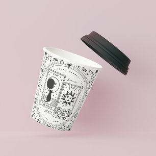Tarot Cards   Bridal Shower   Wedding   Lovers B+W Paper Cups