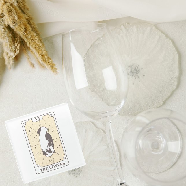 Tarot Cards | Bridal Shower | Wedding | Neutrals Glass Coaster (Creator Uploaded)