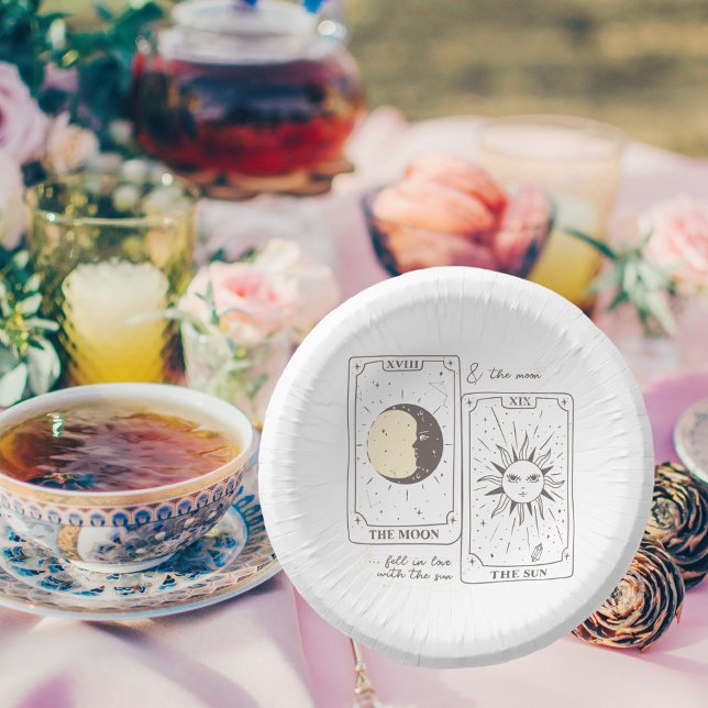Tarot Cards | Bridal Shower | Wedding | Neutrals Paper Plate (Creator Uploaded)