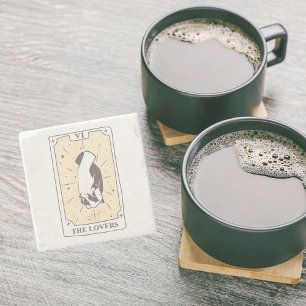 Tarot Cards Bridal Shower Wedding Neutrals Stone Coaster