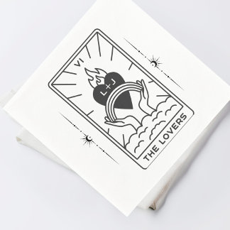 Tarot Cards | Bridal Shower | Wedding | Tarot B+W Napkin