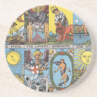 Tarot Cards Collage Coaster