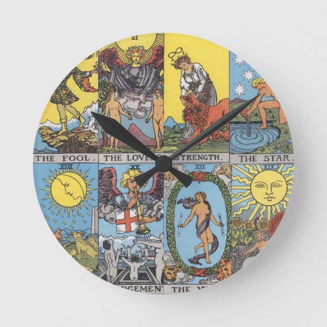 Tarot Cards Collage Round Clock (Front)