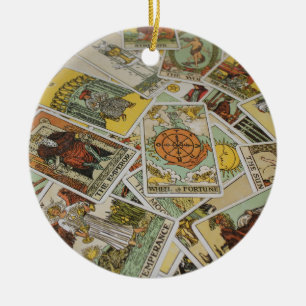 Tarot Cards pattern fortune teller Ceramic Tree Decoration