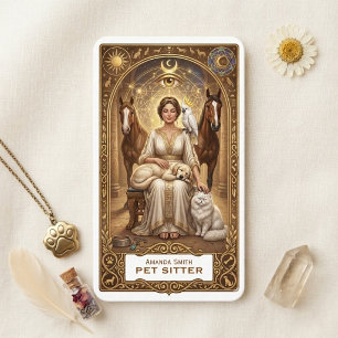 Tarot Celestial Moon Sun Pet Sitter Business Card