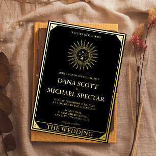 Tarot Celestial Wedding Sun Moon Stars Gold