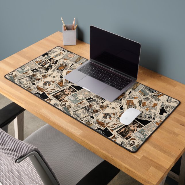 Tarot Desk Mat - Tarot Card Pattern - Vintage (Office 2)