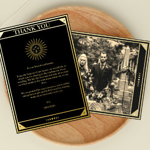 Tarot Elegant Thank you Black Gold Foil Photo