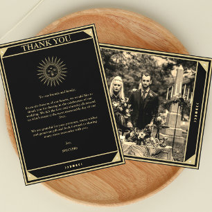 Tarot Elegant Thank you Cards Black Gold Photo