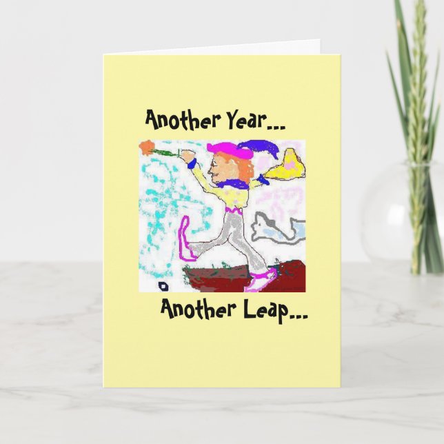 Tarot Fool Birthday Card-Yellow Card (Front)