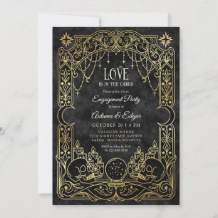 Tarot Halloween Gothic Black Wedding Invitation