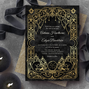 Tarot Halloween Gothic Witch Wedding Invitation