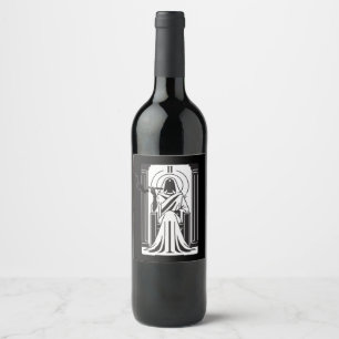 Tarot High Priestess Weed Smoking Occult Wine Label