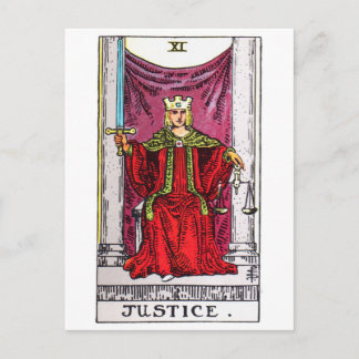 tarot-justice postcard
