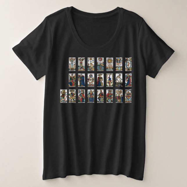 Tarot Major Arcana Plus Size T-Shirt (Design Front)