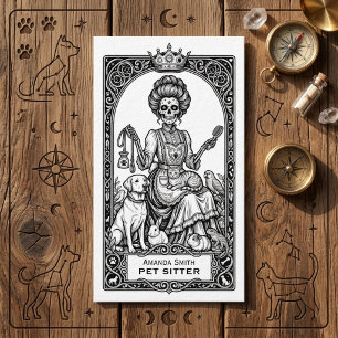 Tarot Mystical Boho Skull Pet Sitter Business Card