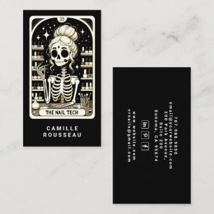 Tarot Nail Technician Black Business Card