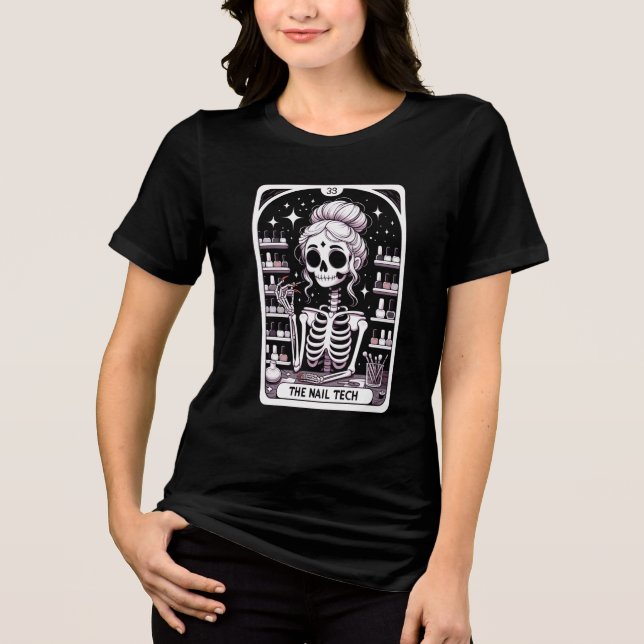 Tarot Nail Technician Black  Tri-Blend Shirt (Front)