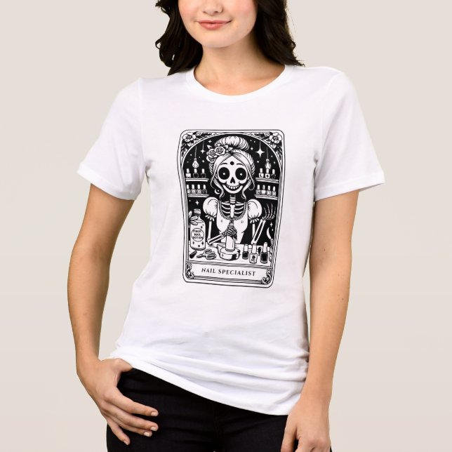 Tarot Nail Technician Business Card Tri-Blend Shirt (Front)
