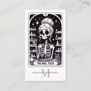 Tarot Nail Technician Monogrammed Business Card