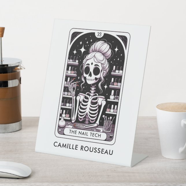 Tarot Nail Technician Personalised Business Pedestal Sign (In SItu)