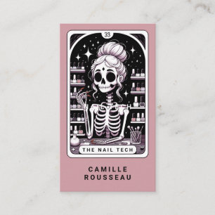 Tarot Nail Technician Rose Pink Business Card