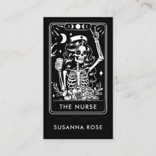 Tarot Nurse Black Business Card
