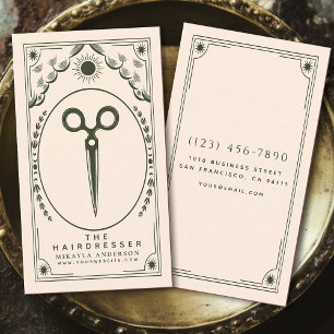 Tarot Olive Vintage Hair Stylist Business Card