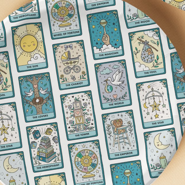Tarot Patterned Baby Shower  Paper Plate (Creator Uploaded)