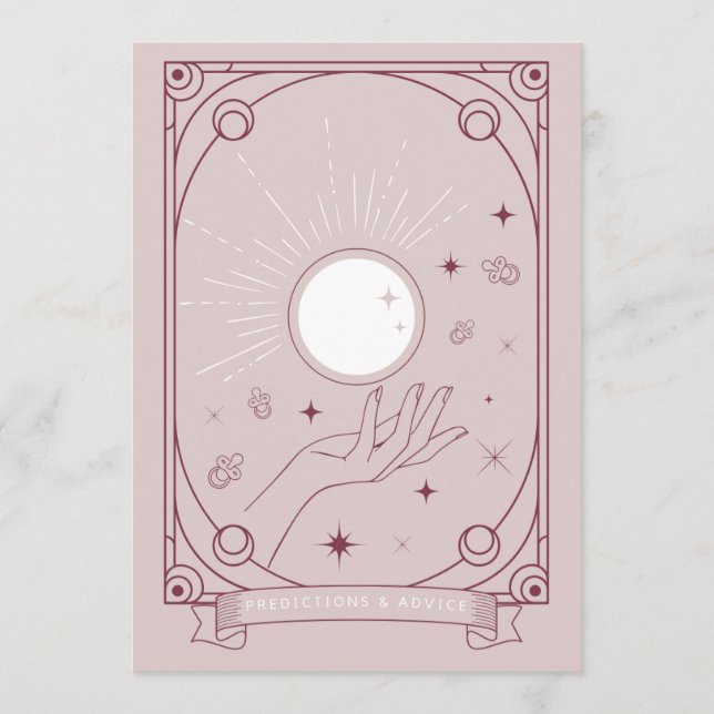 Tarot Predictions & Advice Card Pink (Front)