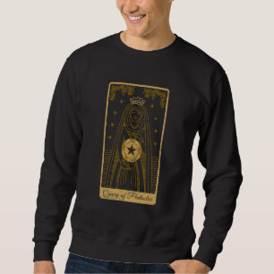 Tarot  Queen Of The Pentacle  Occult Gothic Sweatshirt