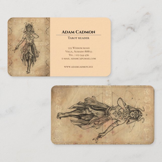 Tarot reader healer esoteric artful Business Card (Front/Back)
