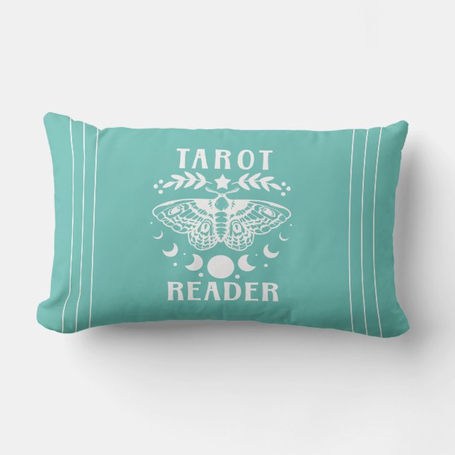 Tarot Reader Moon Phase Galaxy Stars Throw Pillow (Front)