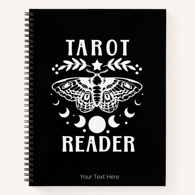 Tarot Reader Moon Phase Moth Stars Notebook (Front)